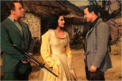 Van Johnson, Cyd Charisse and Gene Kelly in Brigadoon. Van Johnson, Cyd Charisse and Gene Kelly in Brigadoon.
