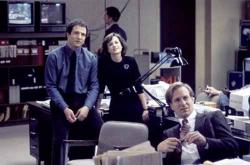 Albert Brooks, Holly Hunter and William Hurt in Broadcast News.