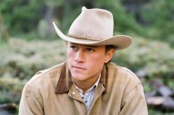Heath Ledger in Brokeback Mountain. Heath Ledger in Brokeback Mountain.