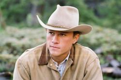 Heath Ledger in Brokeback Mountain.