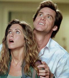 Jennifer Aniston and Jim Carrey in Bruce Almighty.