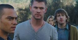 Jesse Williams, Chris Hemsworth, Anna Hutchinson and Fran Kranz, The Cabin in the Woods