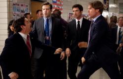 Zach Galifianakis, Jason Sudeikis, Dylan McDermott and Will Ferrell in The Campaign