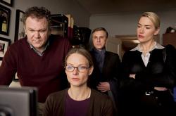 John C. Reilly, Jodie Foster, Christoph Waltz and Kate Winslet in Carnage.