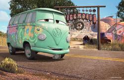 George Carlin provides the voice of Filmore in Cars. George Carlin provides the voice of Filmore in Cars.
