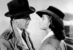 Humphrey Bogart and Ingrid Bergman in Casablanca.