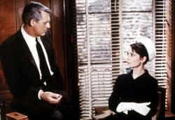 Cary Grant and Audrey Hepburn in Charade.