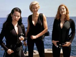 Lucy Liu, Cameron Diaz and Drew Barrymore in Charlies Angels.