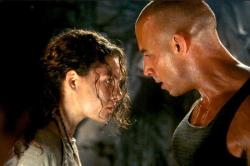 Alexa Davalos and Vin Diesel in The Chronicles of Riddick. Alexa Davalos and Vin Diesel in The Chronicles of Riddick.