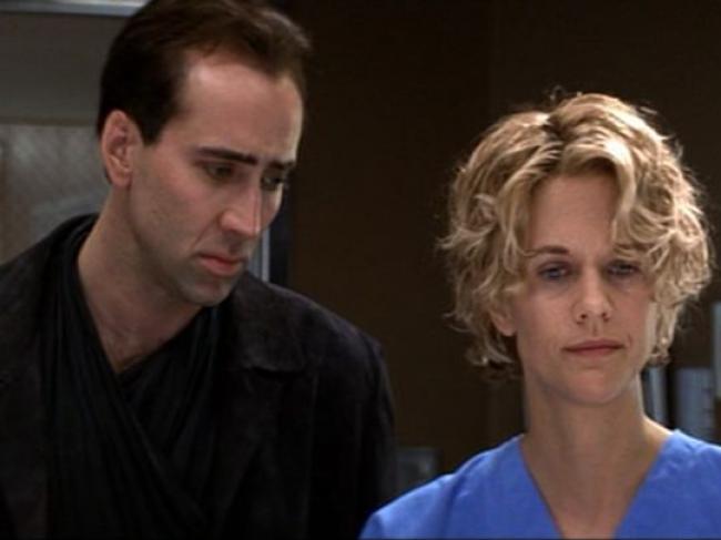 Nicolas Cage and Meg Ryan in City of Angels. Nicolas Cage and Meg Ryan in City of Angels.