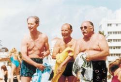 Don Ameche, Hume Cronyn and Wilford Brimley in Cocoon. Don Ameche, Hume Cronyn and Wilford Brimley in Cocoon.