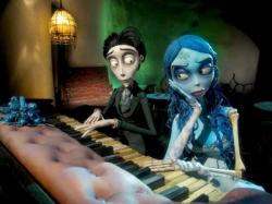 Johnny Depp and Helena Bonham Carter provide voices in The Corpse Bride.