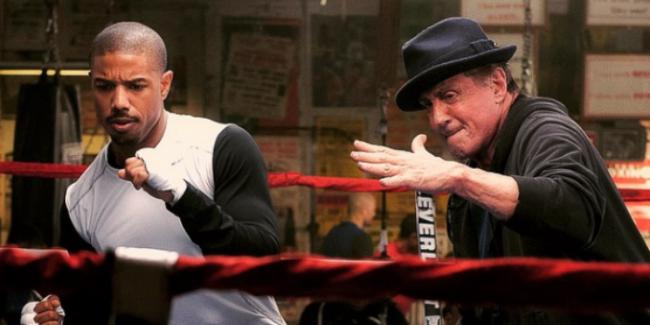 Michael B. Jordan and Sylvester Stallone in Creed.