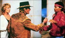 Mick Dundee shows what a real knife looks like in Crocodile Dundee.