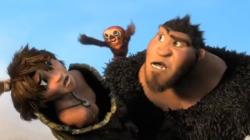 Guy and Grug have a hard time seeing eye to eye in The Croods Guy and Grug have a hard time seeing eye to eye in The Croods