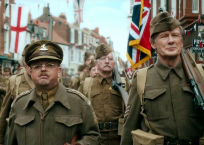 Toby Jones and Bill Nighy in Dad's Army.