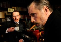 Michael Fassbender as Carl Jung and Viggo Mortensen as Sigmund Freud in A Dangerous Method. Michael Fassbender as Carl Jung and Viggo Mortensen as Sigmund Freud in A Dangerous Method.