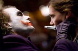 Heath Ledger and Maggie Gyllenhaal in Dark Knight. Heath Ledger and Maggie Gyllenhaal in Dark Knight.