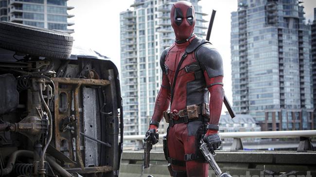 Ryan Reynolds in Deadpool. Ryan Reynolds in Deadpool.