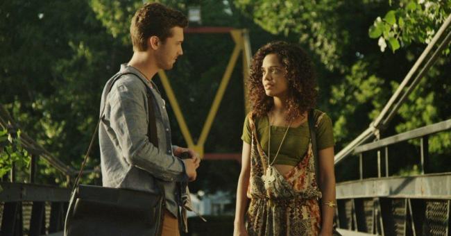 Justin Dobies and Tessa Thompson in Dear White People Justin Dobies and Tessa Thompson in Dear White People