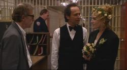 Woody Allen, Billy Crystal and Elizabeth Shue in Deconstructing Harry. Woody Allen, Billy Crystal and Elizabeth Shue in Deconstructing Harry.