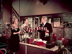 Katharine Hepburn and Spencer Tracy in Desk Set. Katharine Hepburn and Spencer Tracy in Desk Set.