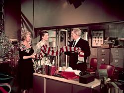 Katharine Hepburn and Spencer Tracy in Desk Set.