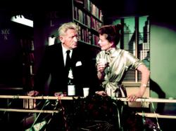 Spencer Tracy and Katharine Hepburn in their penultimate movie together, Desk Set. Spencer Tracy and Katharine Hepburn in their penultimate movie together, Desk Set.