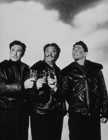 Errol Flynn, Alan Hale, and Ronald Reagan in Desperate Journey.