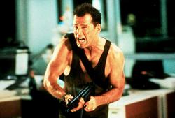 Bruce Willis in Die Hard.