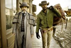 Christoph Waltz and Jamie Foxx in Django Unchained.