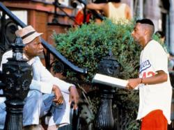 Ossie Davis and Spike Lee in Do the Right Thing.