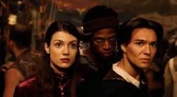 Zoe McLellan, Marlon Wayans, and Justin Whalin in Dungeons & Dragons. Zoe McLellan, Marlon Wayans, and Justin Whalin in Dungeons & Dragons.