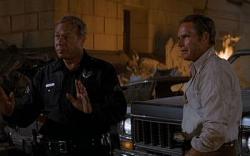 George Kennedy and Charlton Heston in Earthquake. George Kennedy and Charlton Heston in Earthquake.