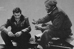 John Cassavetes and Sidney Poitier in Edge of the City.