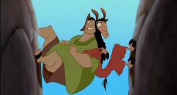 Pacha teaches Kuzco how to work as a team in The Emperor's New Groove. Pacha teaches Kuzco how to work as a team in The Emperor's New Groove.
