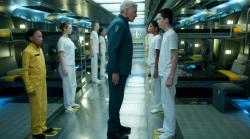 Harrison Ford and Asa Butterfield in Ender's Game.