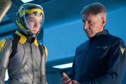 Asa Butterfield and Harrison Ford in Ender's Game Asa Butterfield and Harrison Ford in Ender's Game