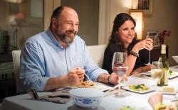 James Gandolfini and Julia Louis-Dreyfus in Enough Said.