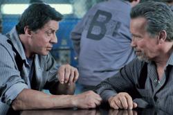 Sylvester Stallone and Arnold Schwarzenegger in Escape Plan. Sylvester Stallone and Arnold Schwarzenegger in Escape Plan.
