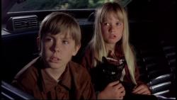 Ike Eisenmann and Kim Richards in Escape to Witch Mountain Ike Eisenmann and Kim Richards in Escape to Witch Mountain