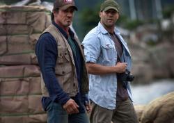 Sylvester Stallone and Jason Statham in The Expendables. Sylvester Stallone and Jason Statham in The Expendables.