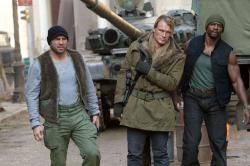 Randy Couture, Dolph Lundgren and Terry Crews in The Expendables 2