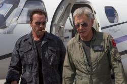 Arnold Schwarzenegger and Harrison Ford in The Expendables 3.