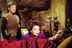 Stephen Boyd, Sophia Loren and Alec Guinness in The Fall of the Roman Empire. Stephen Boyd, Sophia Loren and Alec Guinness in The Fall of the Roman Empire.