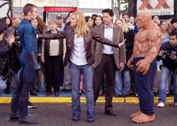 Chris Evans, Jessica Alba, Ioan Gruffudd and Michael Chiklis in The Fantastic Four. Chris Evans, Jessica Alba, Ioan Gruffudd and Michael Chiklis in The Fantastic Four.