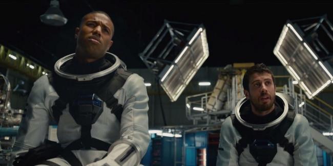 Michael B. Jordan and Toby Kebbell in Fantastic Four.