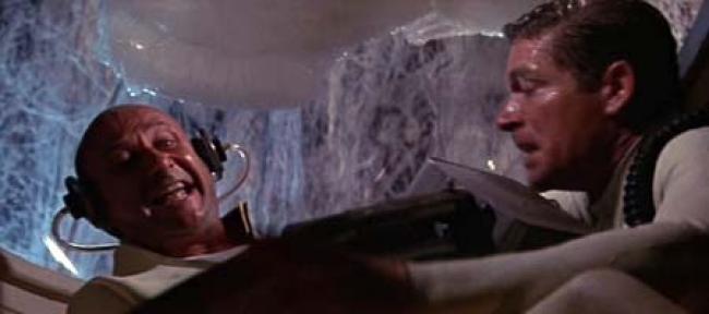 Donald Pleasence and Stephen Boyd in Fantastic Voyage. Donald Pleasence and Stephen Boyd in Fantastic Voyage.