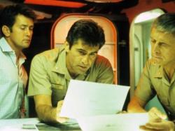 Martin Sheen, James Farentino and Kirk Douglas in The Final Countdown