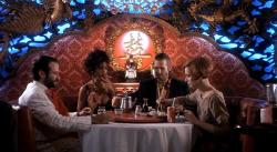 Robin Williams, Mercedes Ruehl, Jeff Bridges, and Amanda Plummer in The Fisher King.